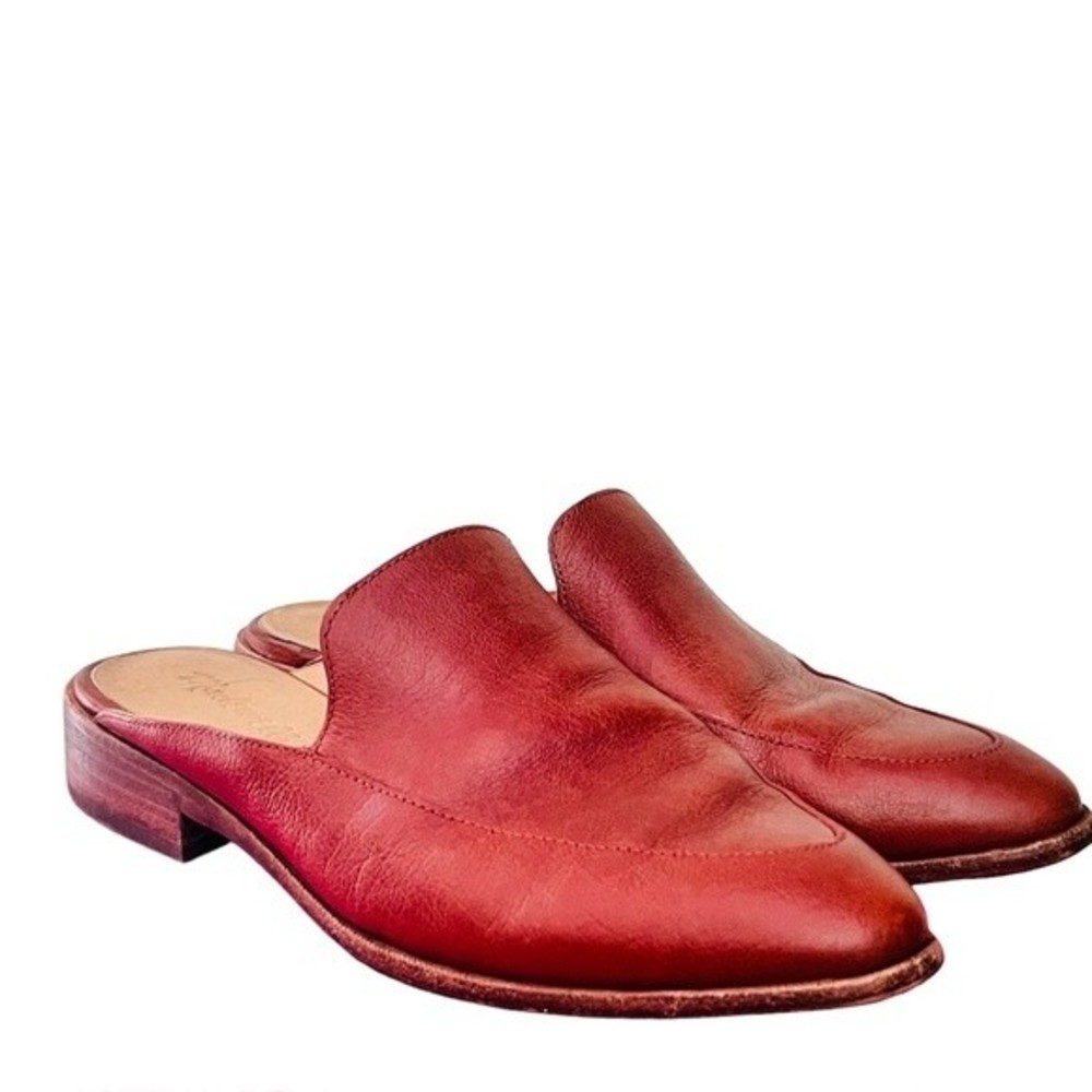 Madewell Red Leather Mules